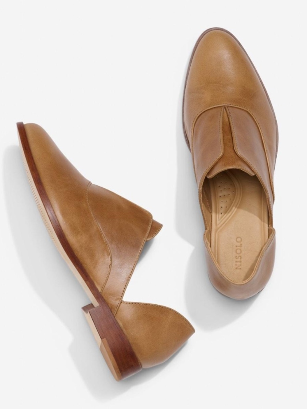 Nisolo Leather Emma d'Orsay Oxford in Almond Women's Size 8